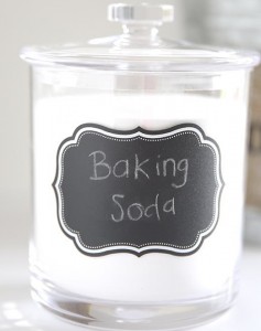 Keep a jar of baking soda on your bathroom shelf~ so many great uses!