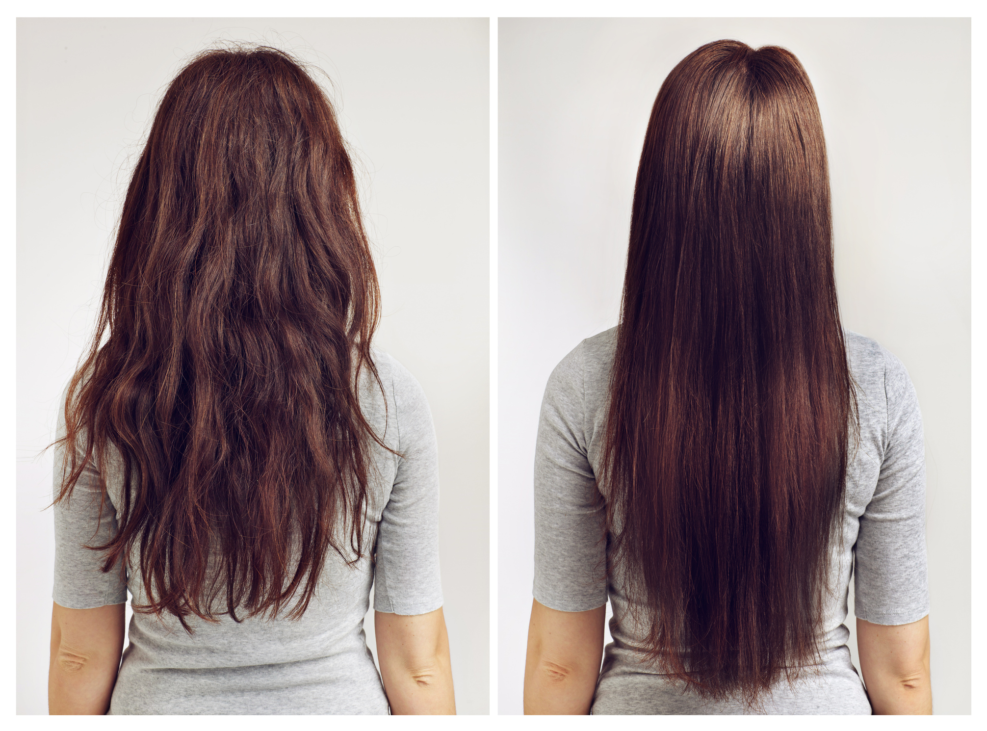 Before and after keratin smoothing vs straightening results in Charleston, South Carolina humidity